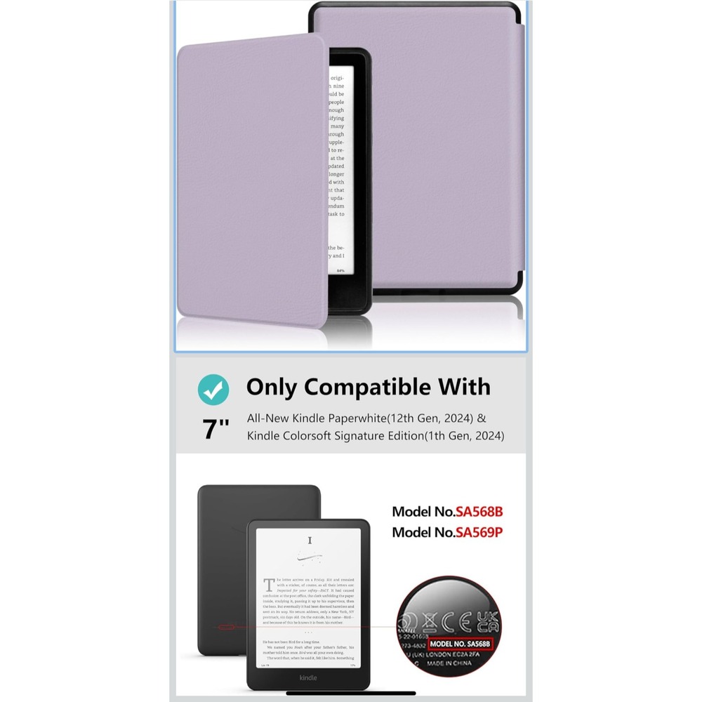Amazon Kindle Case for New 7" Paperwhite 12th Gen 2024 Release Purple NEW - Picture 3 of 6